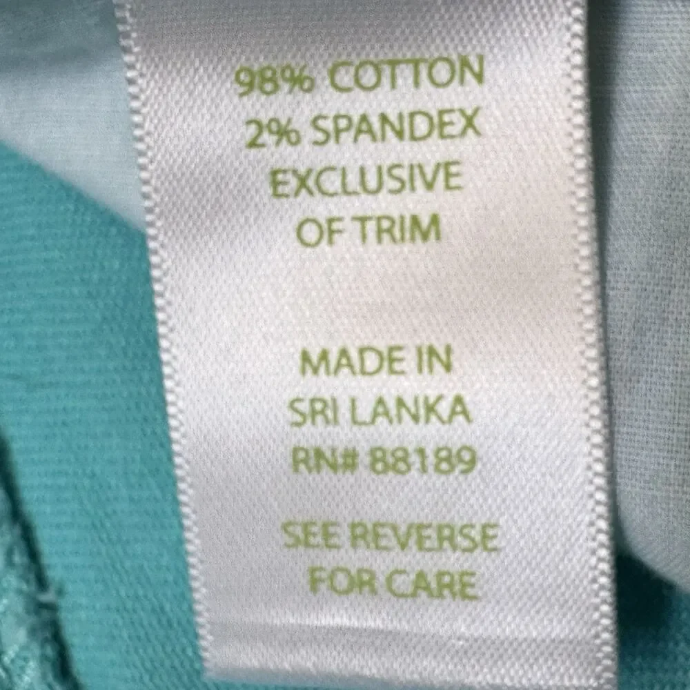 Lilly Pulitzer Clifton Shorts Sz 00 Aqua with White Polka Dots 2 Button Closure